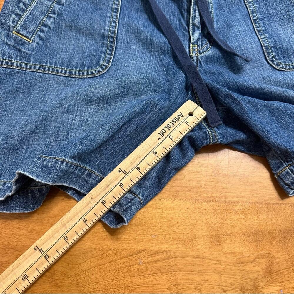 Old Navy Vintage Drawstring Low Rise Denim Shorts Cotton Pockets Casual Y2K Sz 6 - Picture 9 of 9